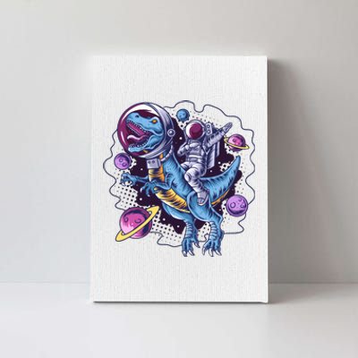 Funny Space Galaxy Astronaut Trex Dinosuar Canvas