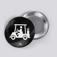 Funny Skeleton Golfer Holding A Beer in Golf Cart Button