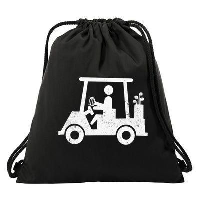 Funny Skeleton Golfer Holding A Beer in Golf Cart Drawstring Bag