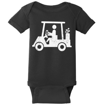 Funny Skeleton Golfer Holding A Beer in Golf Cart Baby Bodysuit