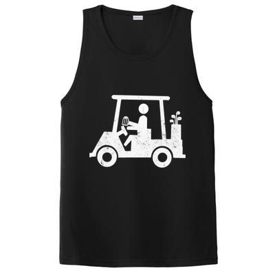 Funny Skeleton Golfer Holding A Beer in Golf Cart PosiCharge Competitor Tank