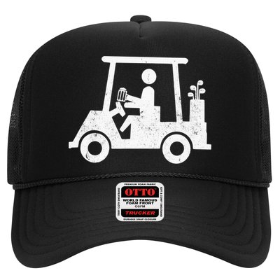 Funny Skeleton Golfer Holding A Beer in Golf Cart Trucker Hat