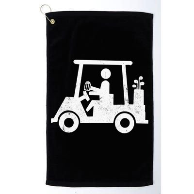 Funny Skeleton Golfer Holding A Beer in Golf Cart Golf Towel