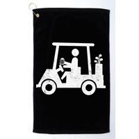 Funny Skeleton Golfer Holding A Beer in Golf Cart Golf Towel