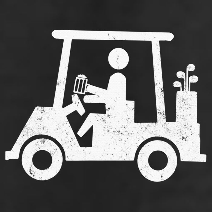 Funny Skeleton Golfer Holding A Beer in Golf Cart Golf Towel
