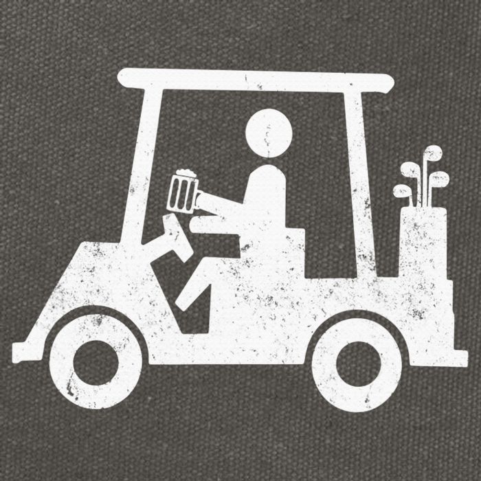 Funny Skeleton Golfer Holding A Beer in Golf Cart Cotton Canvas Backpack