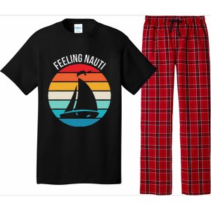 Funny Sailing Gift For Sailors Feeling Nauti Boat Sunset Pajama Set