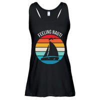 Funny Sailing Gift For Sailors Feeling Nauti Boat Sunset Ladies Essential Flowy Tank