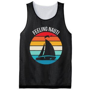 Funny Sailing Gift For Sailors Feeling Nauti Boat Sunset Mesh Reversible Basketball Jersey Tank