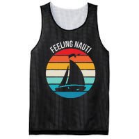 Funny Sailing Gift For Sailors Feeling Nauti Boat Sunset Mesh Reversible Basketball Jersey Tank