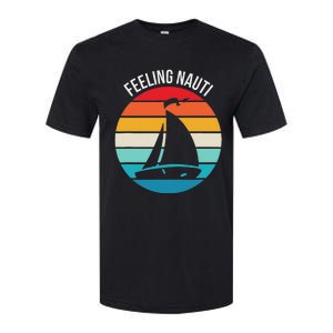 Funny Sailing Gift For Sailors Feeling Nauti Boat Sunset Softstyle CVC T-Shirt