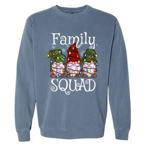 Family Squad Gnomies Christmas Gnome Family Matching Pjs Gift Garment-Dyed Sweatshirt