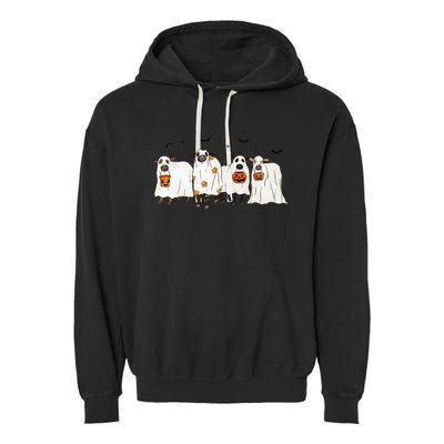 Funny S.H.E.E.P Ghost Cows Halloween Cute Garment-Dyed Fleece Hoodie