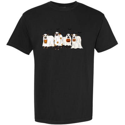 Funny S.H.E.E.P Ghost Cows Halloween Cute Garment-Dyed Heavyweight T-Shirt