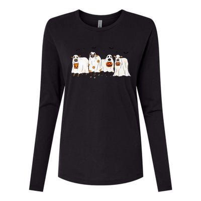 Funny S.H.E.E.P Ghost Cows Halloween Cute Womens Cotton Relaxed Long Sleeve T-Shirt