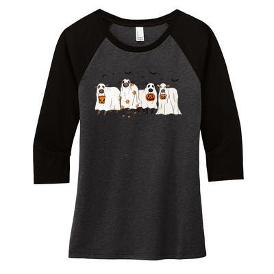 Funny S.H.E.E.P Ghost Cows Halloween Cute Women's Tri-Blend 3/4-Sleeve Raglan Shirt