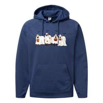 Funny S.H.E.E.P Ghost Cows Halloween Cute Performance Fleece Hoodie