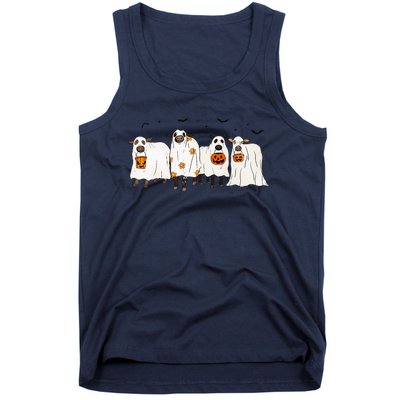 Funny S.H.E.E.P Ghost Cows Halloween Cute Tank Top