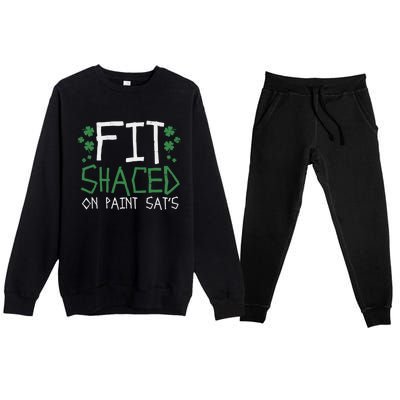 Fit Shaced Gift St Patricks Day Weed Marijuana Stoner Gift Premium Crewneck Sweatsuit Set