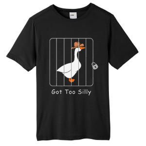 Funny Silly Goose Lover Mugshot Meme Got Too Silly Gift Tall Fusion ChromaSoft Performance T-Shirt