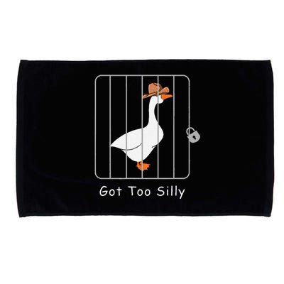 Funny Silly Goose Lover Mugshot Meme Got Too Silly Gift Microfiber Hand Towel