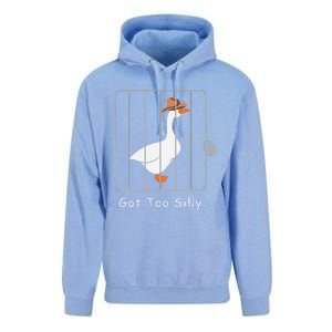 Funny Silly Goose Lover Mugshot Meme Got Too Silly Gift Unisex Surf Hoodie