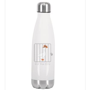 Funny Silly Goose Lover Mugshot Meme Got Too Silly Gift Stainless Steel Insulated Water Bottle