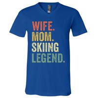 Funny Ski Great Gift Funny Gift Mom Vintage Skiing Great Gift V-Neck T-Shirt