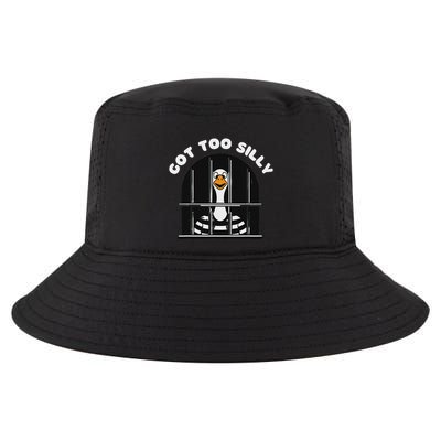 Funny Silly Goose Got Too Silly Goose In Jail Net Trapped Cool Comfort Performance Bucket Hat
