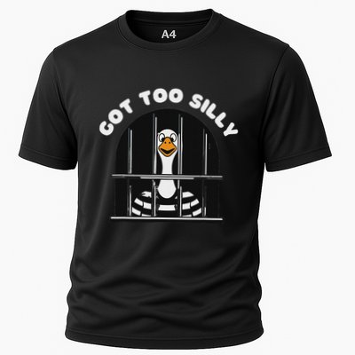 Funny Silly Goose Got Too Silly Goose In Jail Net Trapped Performance Shirt