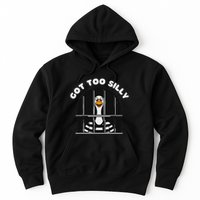 Funny Silly Goose Got Too Silly Goose In Jail Net Trapped Hoodie