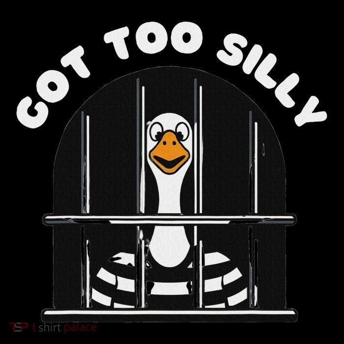 Funny Silly Goose Got Too Silly Goose In Jail Net Trapped Apron