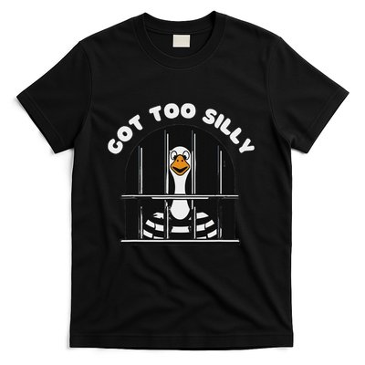 Funny Silly Goose Got Too Silly Goose In Jail Net Trapped T-Shirt