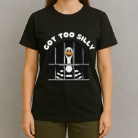 Funny Silly Goose Got Too Silly Goose In Jail Net Trapped T-Shirt