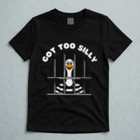 Funny Silly Goose Got Too Silly Goose In Jail Net Trapped T-Shirt