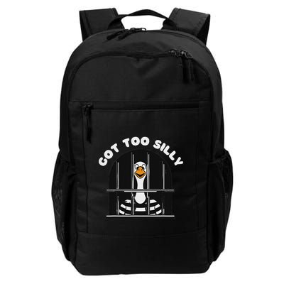 Funny Silly Goose Got Too Silly Goose In Jail Net Trapped Backpack