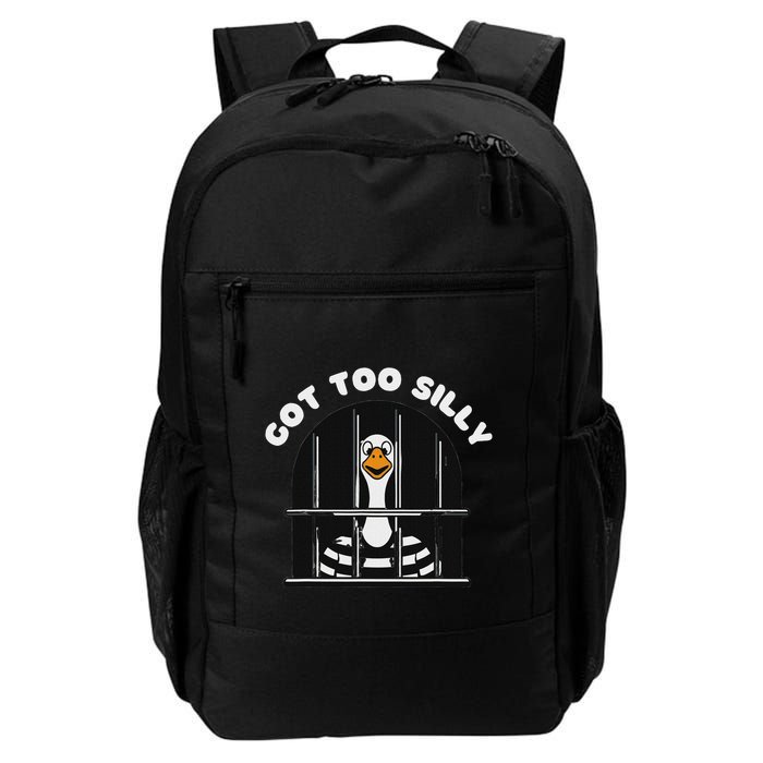 Funny Silly Goose Got Too Silly Goose In Jail Net Trapped Daily Commute Backpack