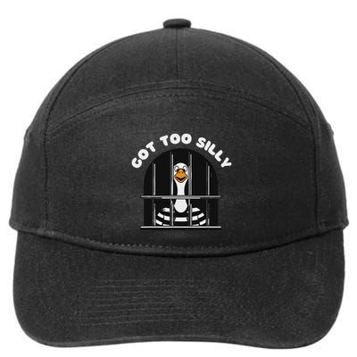 Funny Silly Goose Got Too Silly Goose In Jail Net Trapped 7-Panel Snapback Hat