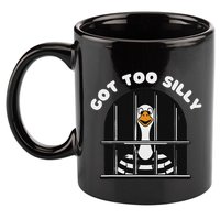 Funny Silly Goose Got Too Silly Goose In Jail Net Trapped 11oz C Handle Ceramic Mug