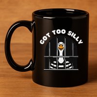 Funny Silly Goose Got Too Silly Goose In Jail Net Trapped 11oz C Handle Ceramic Mug