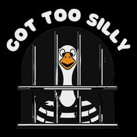 Funny Silly Goose Got Too Silly Goose In Jail Net Trapped Flat Bill Trucker Hat