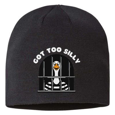 Funny Silly Goose Got Too Silly Goose In Jail Net Trapped Sustainable Beanie