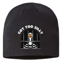 Funny Silly Goose Got Too Silly Goose In Jail Net Trapped Sustainable Beanie