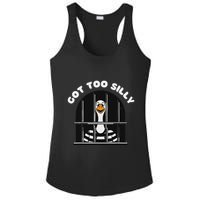 Funny Silly Goose Got Too Silly Goose In Jail Net Trapped Ladies PosiCharge Competitor Racerback Tank