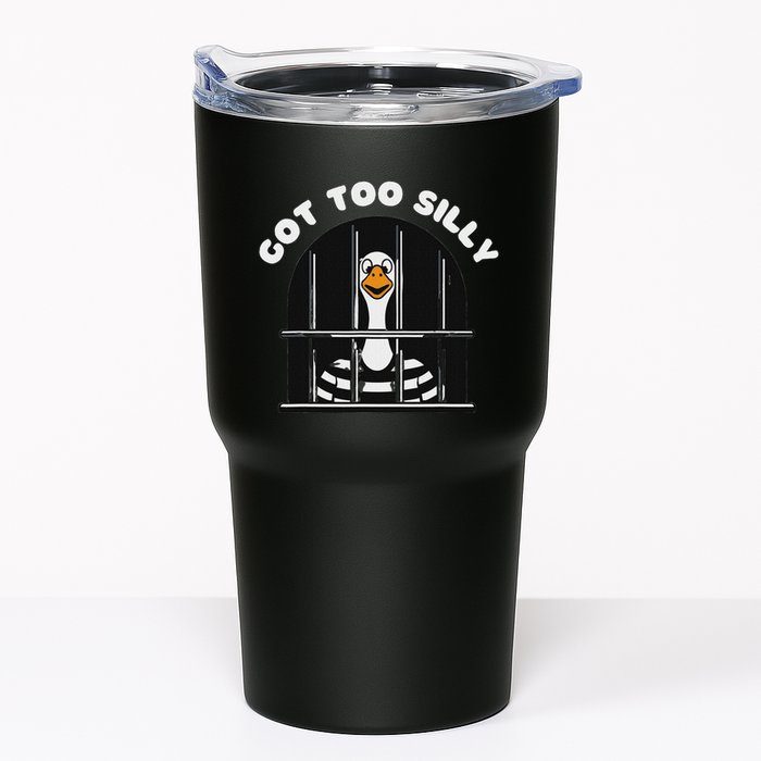 Funny Silly Goose Got Too Silly Goose In Jail Net Trapped Tumbler