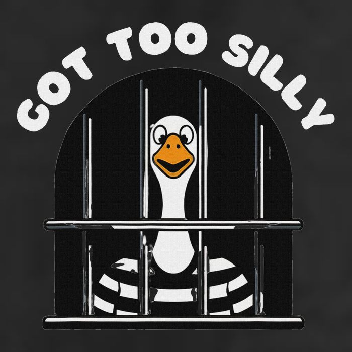 Funny Silly Goose Got Too Silly Goose In Jail Net Trapped 25L Jumbo Tote