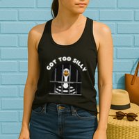 Funny Silly Goose Got Too Silly Goose In Jail Net Trapped Womens Tank Top