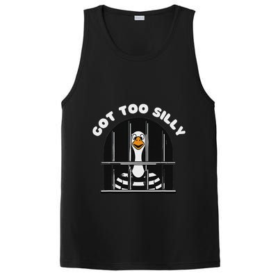 Funny Silly Goose Got Too Silly Goose In Jail Net Trapped PosiCharge Competitor Tank