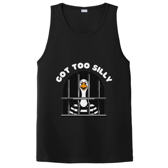 Funny Silly Goose Got Too Silly Goose In Jail Net Trapped PosiCharge Competitor Tank