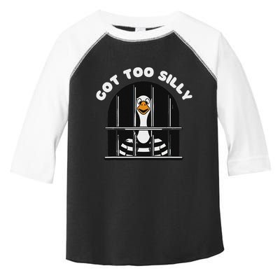 Funny Silly Goose Got Too Silly Goose In Jail Net Trapped Toddler Fine Jersey T-Shirt